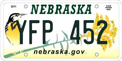NE license plate YFP452