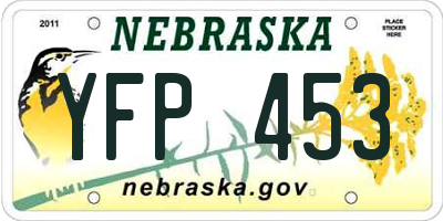 NE license plate YFP453