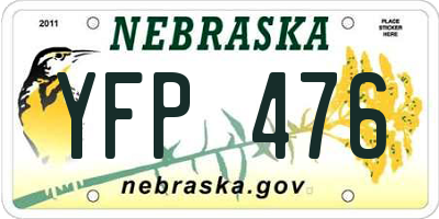 NE license plate YFP476
