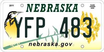 NE license plate YFP483