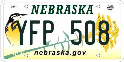 NE license plate YFP508