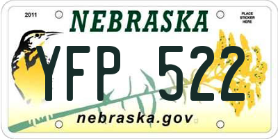 NE license plate YFP522