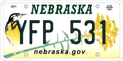 NE license plate YFP531