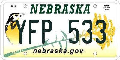NE license plate YFP533