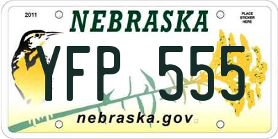 NE license plate YFP555
