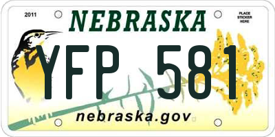 NE license plate YFP581
