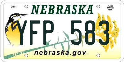 NE license plate YFP583