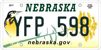 NE license plate YFP598