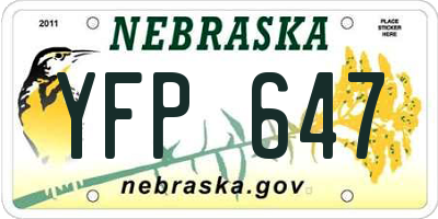 NE license plate YFP647