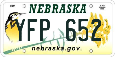 NE license plate YFP652