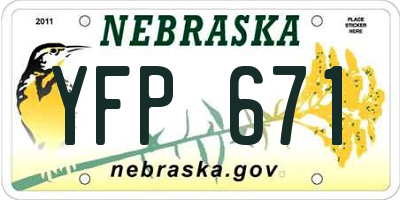 NE license plate YFP671