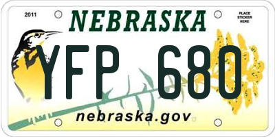 NE license plate YFP680