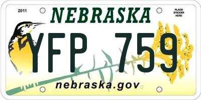 NE license plate YFP759
