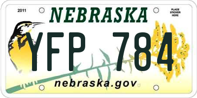 NE license plate YFP784