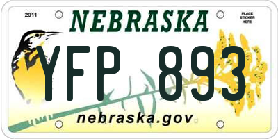 NE license plate YFP893