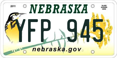NE license plate YFP945