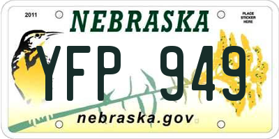 NE license plate YFP949
