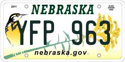 NE license plate YFP963
