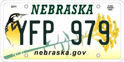 NE license plate YFP979