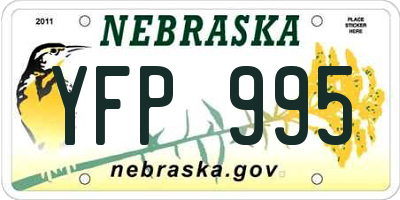 NE license plate YFP995