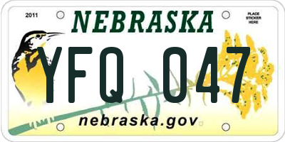 NE license plate YFQ047