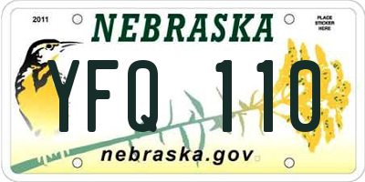 NE license plate YFQ110