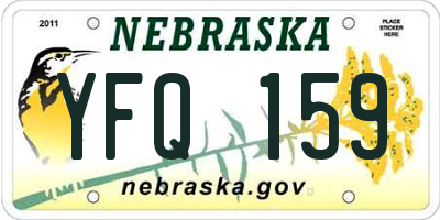 NE license plate YFQ159