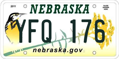 NE license plate YFQ176