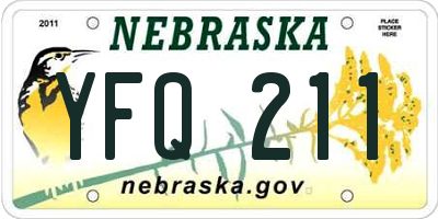 NE license plate YFQ211
