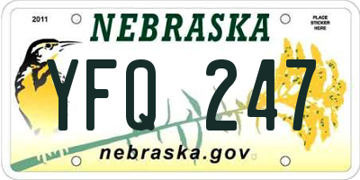 NE license plate YFQ247