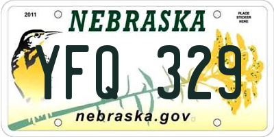 NE license plate YFQ329
