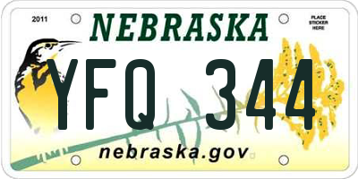 NE license plate YFQ344