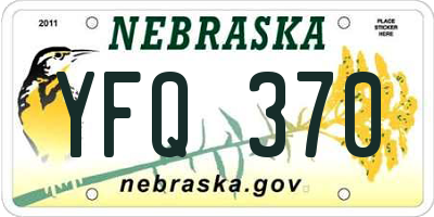 NE license plate YFQ370