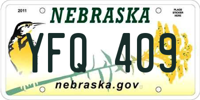NE license plate YFQ409