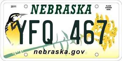 NE license plate YFQ467