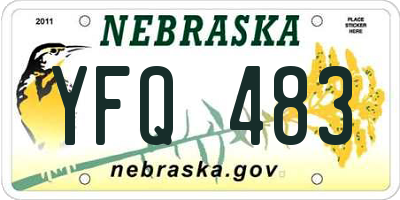 NE license plate YFQ483