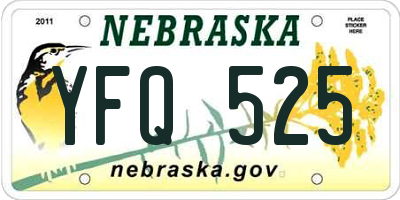 NE license plate YFQ525