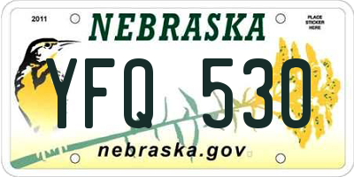 NE license plate YFQ530