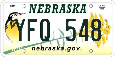 NE license plate YFQ548