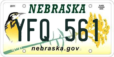 NE license plate YFQ561