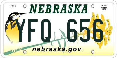 NE license plate YFQ656