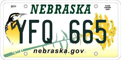 NE license plate YFQ665