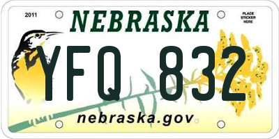 NE license plate YFQ832