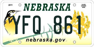 NE license plate YFQ861