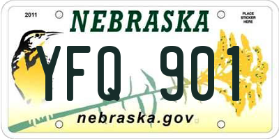 NE license plate YFQ901