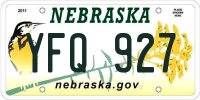 NE license plate YFQ927