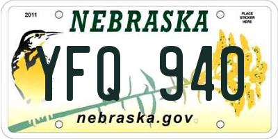 NE license plate YFQ940