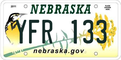 NE license plate YFR133