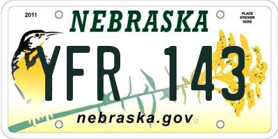 NE license plate YFR143