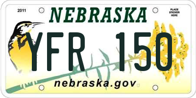 NE license plate YFR150